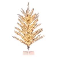 Vickerman 4' x 35" Vintage Aluminum Tree 500 Warm White Lights