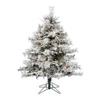 Vickerman 7.5' x 65" Artificial Flocked Cheshire 900 Clear Lights Christmas Tree