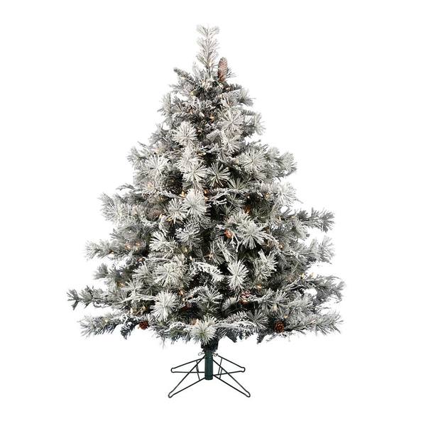 12' x 95" Artificial Flocked Cheshire Pine 2400 Warm White Lights Christmas Tree