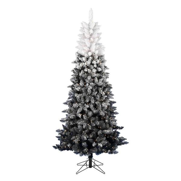 9' x 53" Frosted Black/White Ombre 1000 Warm White Lights