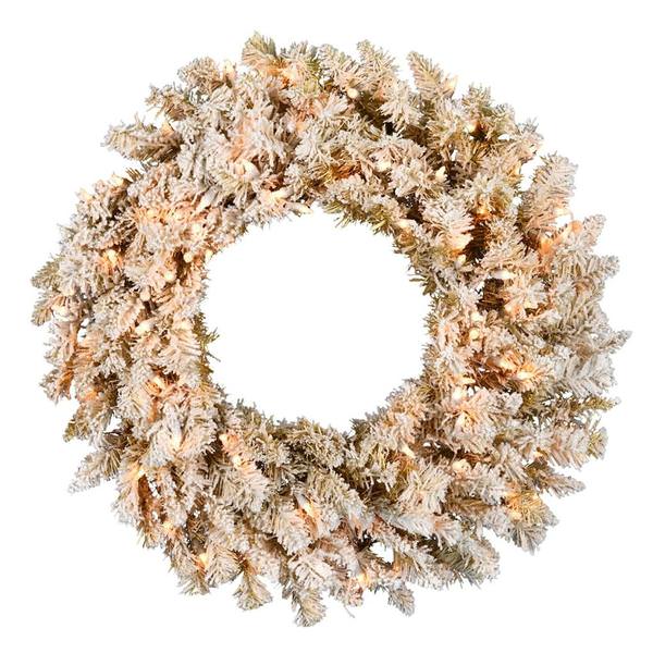 30" Artificial Frosted Gold 100 Clear Lights