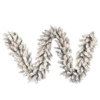 Vickerman 9' x 14" Artificial Frosted Silver Garland