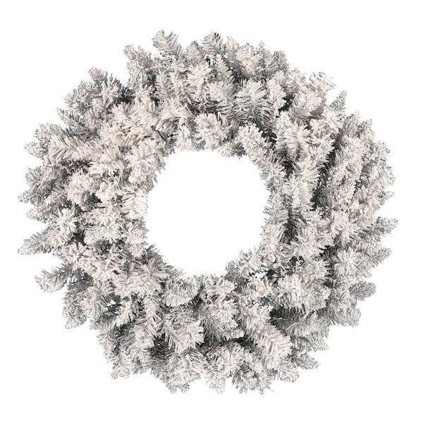 36" Artificial Frosted Silver Wreath