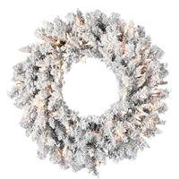 Vickerman 24" Artificial Frosted Silver 50 Clear Lights Artificial 