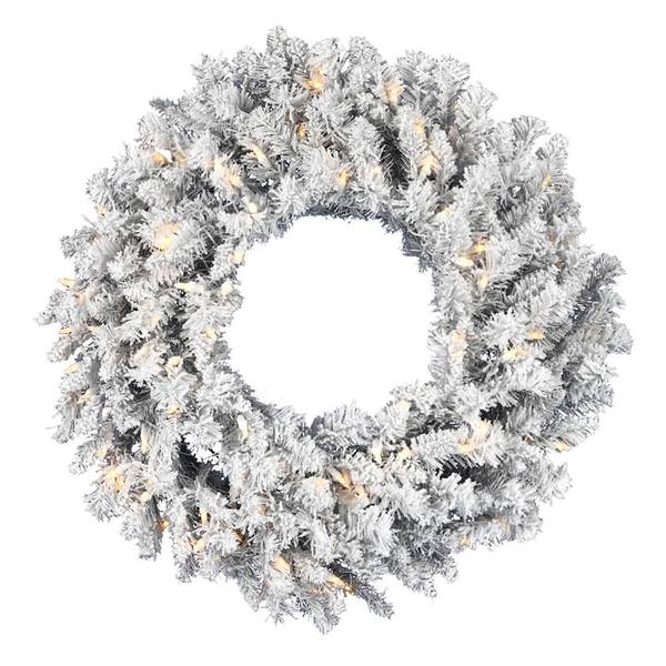 30" Frosted Silver 100 Warm White Lights