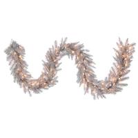 Vickerman 9' x 14" Artificial Platinum Fir Garland 100 Clear Lights