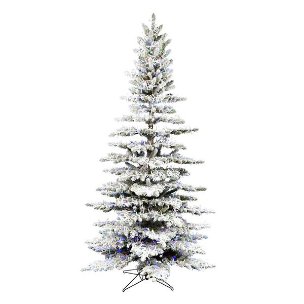 3.5' x 24" Artificial Flocked Stratton Pine 660 Multi-Color Lights
