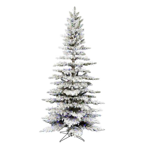 6.5' x 40" Artificial Flocked Stratton Pine 2,640 Multi-Color Lights