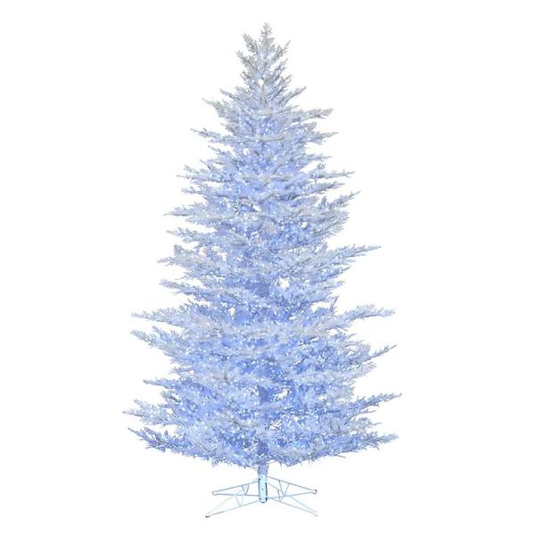 10' x 63" Flocked Cedar Pine 4050 Pure White Lights