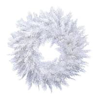 View 30" Artificial Flocked Cedar Pine Wreath