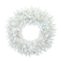 View 36" Artificial Flocked Cedar Pine 300 Pure White Twinkle Lights