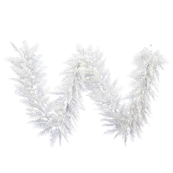 9' x 14" Artificial Flocked Cedar Pine Garland