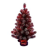Vickerman 2' x 16" Tinsel Dark Red Fir Tree