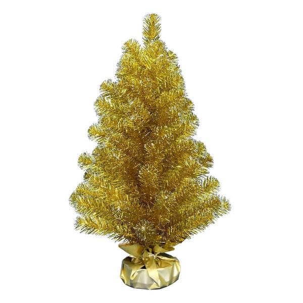 2' x 16" Gold Tinsel Tree