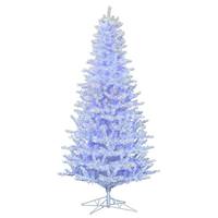 Vickerman 10' x 60" Shiny White Spruce 3450 Pure White and Blue Twinkle Lights