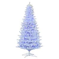 Vickerman 10' x 60" Shiny White Spruce 3450 Pure White and Blue Lights