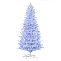 Vickerman 12' x 70" Shiny White Spruce 5850 Pure White and Blue Twinkle Lights