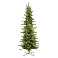 View 5.5' x 32" Artificial Moutauk Pencil Pine 450 Warm White Lights