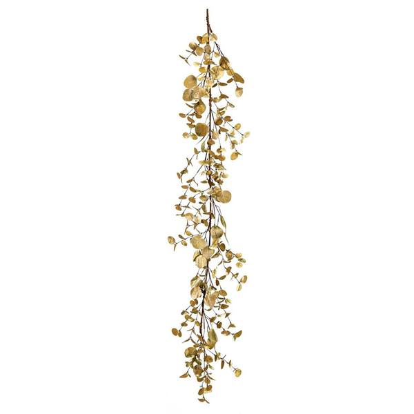 5' Artificial Gold Eucalyptus Garland