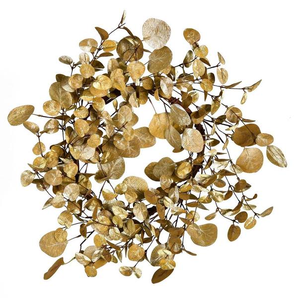 22" Artificial Gold Eucalyptus Wreath