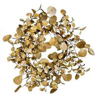 Vickerman 22" Artificial Gold Eucalyptus Wreath