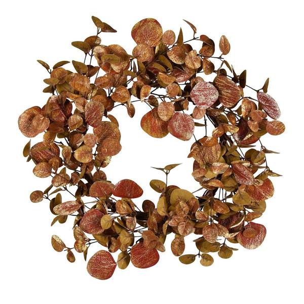 22" Artificial Copper Eucalyptus Wreath