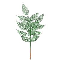 Vickerman 22" Green Glitter Bay Leaf Lace Spray (12 pack)