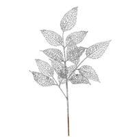 Vickerman 22" Silver Glitter Bay Leaf Lace Spray (12 pack)