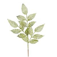 Vickerman 22" Lime Glitter Bay Leaf Lace Spray (12 pack)