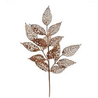 Vickerman 22" Copper Glitter Bay Leaf Lace Spray (12 pack)