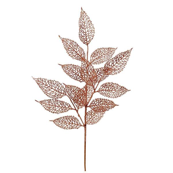 22" Rose Gold Glitter Bay Leaf Lace Spray (12 pack)