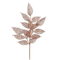 Vickerman 22" Rose Gold Glitter Bay Leaf Lace Spray (12 pack)
