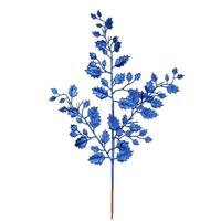 Vickerman 27" Blue Glitter Holly Leaf Spray (12 pack)