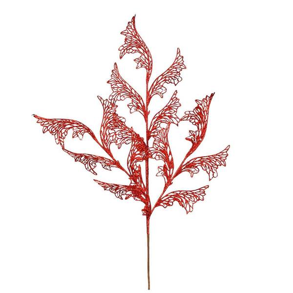 27" Red Glitter Coral Bell Lace Spray (12 pack)
