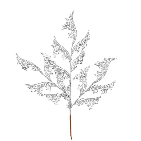27" Silver Glitter Coral Bell Leaf Lace Spray (12 pack)