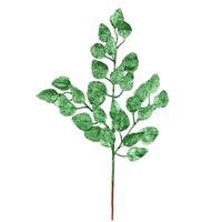 View 21" Green Glitter Ash Leaf Spray (12 pack)