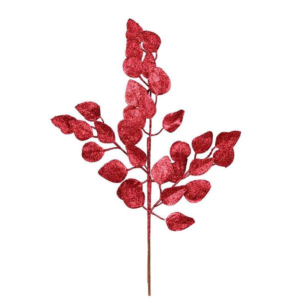 21" Burgundy Glitter Ash Leaf Spray (12 pack)