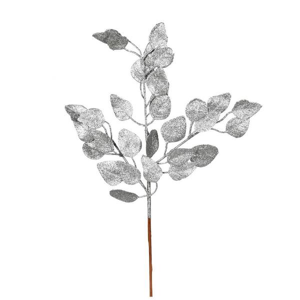 21" Silver Glitter Ash Leaf Spray (12 pack)
