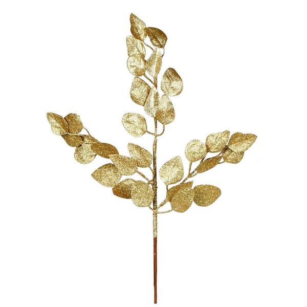 21" Gold Glitter Ash Leaf Spray (12 pack)