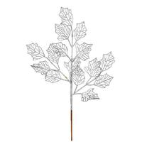 Vickerman 21" Silver Glitter Holly Leaf Lace Spray (12 pack)
