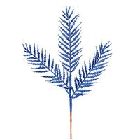 Vickerman 21" Blue Glitter Fern Spray (12 pack)