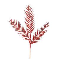 Vickerman 21" Red Glitter Fern Spray (12 pack)