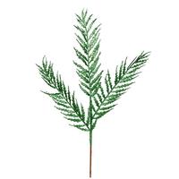 Vickerman 21" Green Glitter Feather Fern Spray (12 pack)