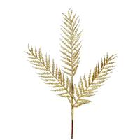 Vickerman 21" Gold Glitter Feather Fern Spray (12 pack)