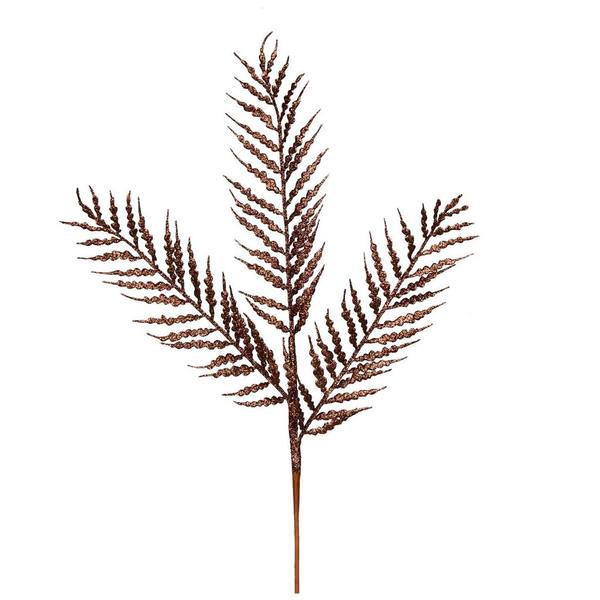 21" Chocolate Glitter Fern Spray (12 pack)