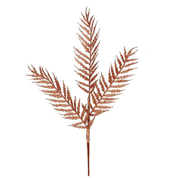 21" Rose Gold Glitter Fern Spray (12 pack)