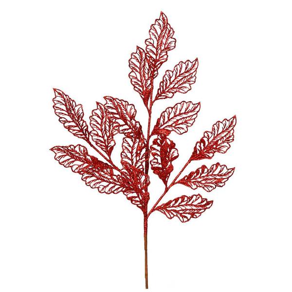 21" Red Glitter Coleus Leaf Lace Spray (12 pack)