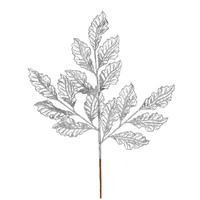 Vickerman 21" Silver Glitter Coleus Leaf Lace Spray (12 pack)