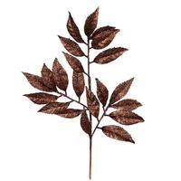 Vickerman 21" Chocolate Glitter Bay Leaf Spray (12 pack)