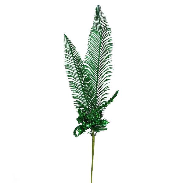 30" Green Glitter Fern Berry Spray Christmas Decoration (2 Pack)